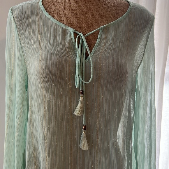 Adorable sea foam and gold swim cover up - Picture 2 of 5